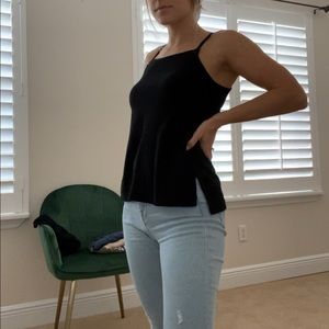 MADEWELL Black Cotton Square Neck Tank